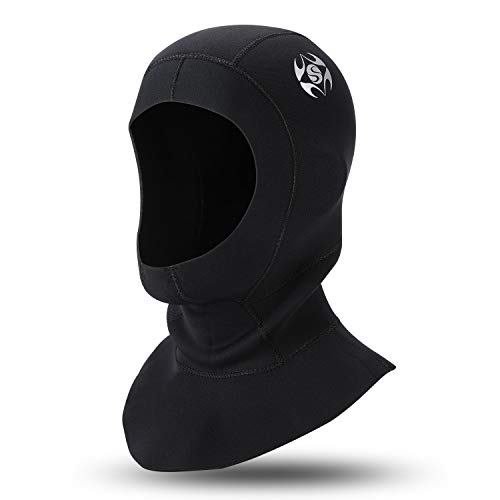 QKURT Schnorchelhut 3 mm Neopren-Tauchhaube, mit Flow Vent zum Entfernen von Lufteinschlüssen, Unisex-Surfing-Segelkappe Neoprenanzüge zum Schnorcheln Scuba, und andere Wassersportarten
