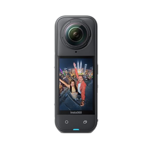 Insta360 X5 - wasserdichte 8K 360°-Action-Cam, Spitze bei wenig Licht, Unsichtbarer Selfie-Stick-Effekt, robuste austauschbare Linse, 3 h Akku, integr. Windschutz, Stabilisierung, Dreifach-KI-Chip