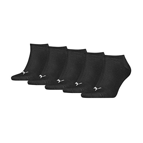 PUMA Unisex Puma Unisex Plain Sneaker - Trainer (5 Pack) Socks, Schwarz, 39-42 EU