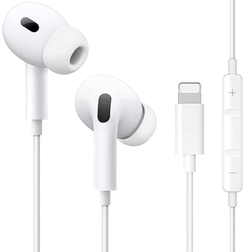 In-Ear Kopfhörer mit Kabel [MFi Zertifiziert] für iPhone, HiFi Stereo Ohrhörer mit Lightning Anschluss Mikrofon und Lautstärkeregler,Ohrhörer für Kompatibel mit iPhone 14/14Pro/12/11/7/Pro/X/XS/XR/SE