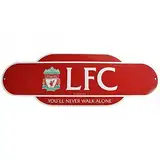 Liverpool FC Schild mit Aufschrift "You´ll Never Walk Alone", Retro-Stil, Einheitsgröße, Rot / Weiß