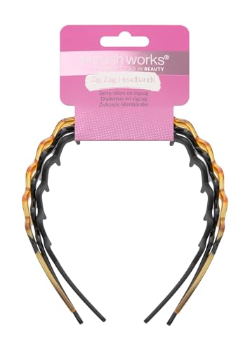 Brushworks Zig Zag Headband - 3 Pack