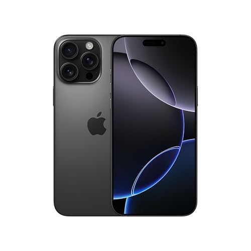 Apple iPhone 16 Pro Max 256 GB: 5G Handy mit Kamerasteuerung, 4K 120 Dolby Vision und einem großen Sprung bei der Batterielaufzeit. Funktioniert mit AirPods, Titan Schwarz