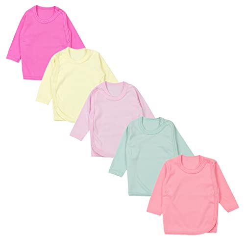 TupTam Baby Mädchen Wickelshirt Langarmshirt 5er Set, Farbe: Farbenmix 1, Größe: 50