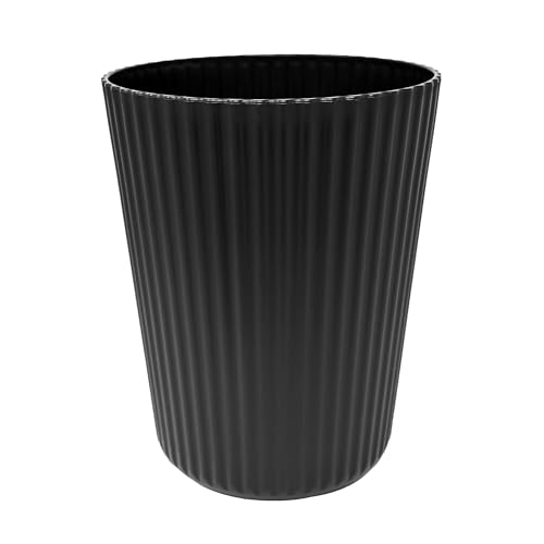 Sinoba Papierkorb ANX Mülleimer Abfalleimer Papiereimer aus stabilem Kunststoff ideal für Kinderzimmer Büro Küche Höhe 27,8 cm 9L (Schwarz)