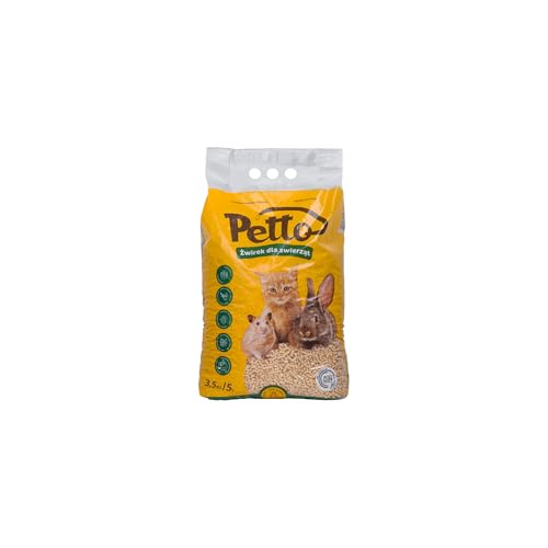 Katzenstreu 3,5 kg - Holzstreu für Geruchs und Feuchtigkeitskontrolle - Öko 100% Kieferholz - Kompostierbar - Kleintierpellets