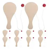 Amosfun 10 StüCk Holz-PaddleballschläGer FüR Kinder – Diy Bastelset Zum Malen Und Spielen, Ideal FüR Kindergeburtstage Und FamilienaktivitäTen