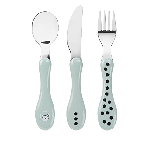 LÄSSIG Kinderbesteck Set 3-teilig Löffel Gabel Messer Edelstahl Kunststoffgriff/Cutlery 3 pcs Little Chums Dog