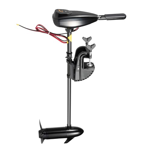 80LBS Elektromotor Boot 12V Außenborder mit Batterieanzeige, Außenbordmotor Aussenbordmotor Bootsmotor Geräuscharm Schlauchboot Motor, Elektro Trolling Motor Boat Motor