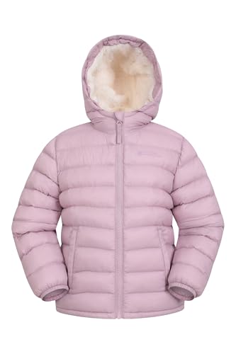 Mountain Warehouse Seasons Kinderjacke mit Fellfutter - Leichte, warme und wasserabweisende Jacke, Jungen und Mädchen - Für Herbst, Winter, Schule und Reisen Hellrosa Kinder 152 DE (11-12 Jahre)