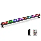 100W Batterie 24pcs RGB 3in Wall Washer Bühnenlicht 5/8/14/26/50CH Kanal Geeignet für Home Parties KTV Clubs Bars Hochzeiten DJ (1 Stück)