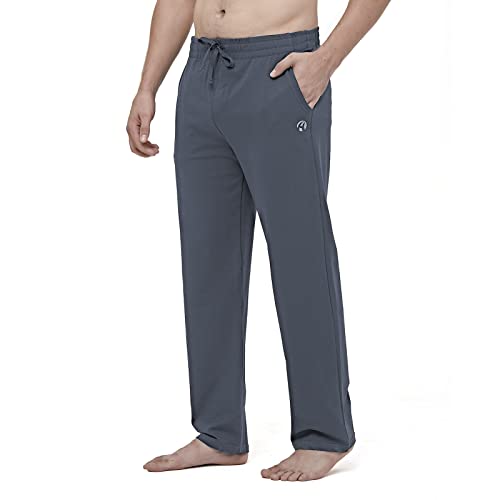 HMIYA Herren Jogginghose Baumwolle Sweathose Lange Atmungsaktiv Sporthose Yogahose Klassische Trainingshose mit Taschen(Haze Ash,4XL)