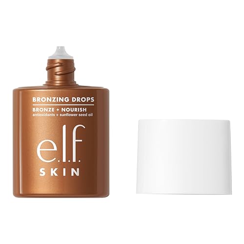 e.l.f. SKIN Bronzing Drops, flüssiger Bronzer für Gesicht & Haut, erzeugt einen sonnengeküssten Glanz, mit Vitamin E, vegan & tierversuchsfrei, Rose Gold