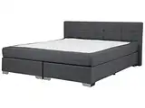 Beliani Graues Boxspringbett mit Polsterbezug 180 x 200 cm modern Admiral