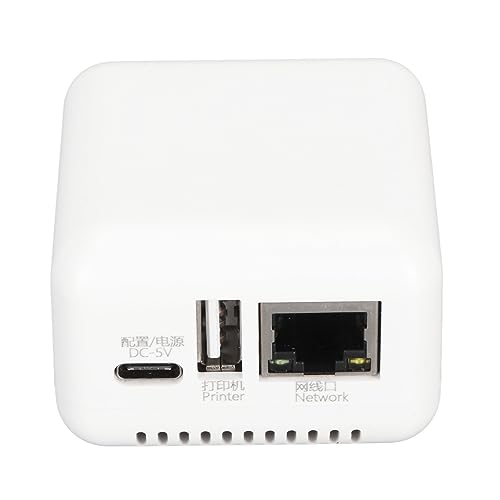 USB 2.0-Netzwerkdruckserver 5V LAN-Druckfreigabeserver Drahtloser Druckserver für Windows XP für Android für Linux 3.4 100-240V (EU-Stecker)