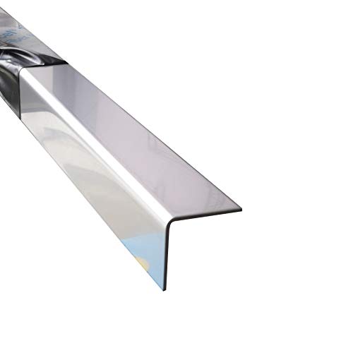 profile-metall Kantenschutz VA, 1000 mm 90 Grad Winkelprofil 30x30 mm Schenkelinnenmaß aus Edelstahl blank 1 mm stark L-Winkel, Eckschutzschiene