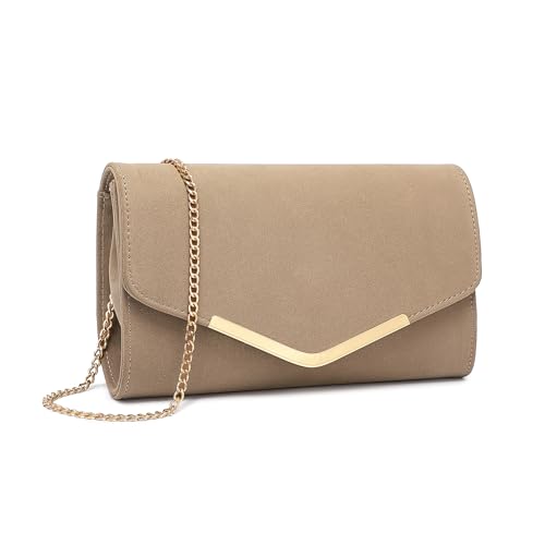 Miss Lulu Clutch Damen Abendtasche Elegante Kettentasche Damen Tasche Clutch Bag Handtasche Hochzeit Umhängetasche Mädchen klein Umhängetasche