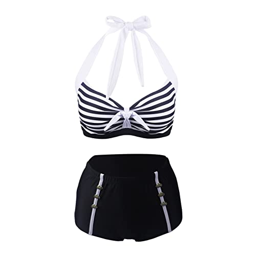 Generisch Bikini Damen Push Up Zweiteiliger Badeanzug V Ausschnitt Ruched Bauchweg Bademode Große Größen Hoher Taille Bikini Set Swimsuit Kreuz Rückseite Bikini-Oberteile und Bikinihose(B B,4XL)