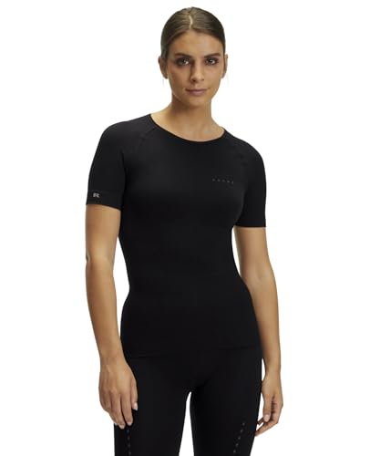 FALKE Damen Baselayer-Shirt RU Impulse Round Neck W S/S SH Funktionsmaterial mit Kompression 1 Stück, Schwarz (Black 3000), 03