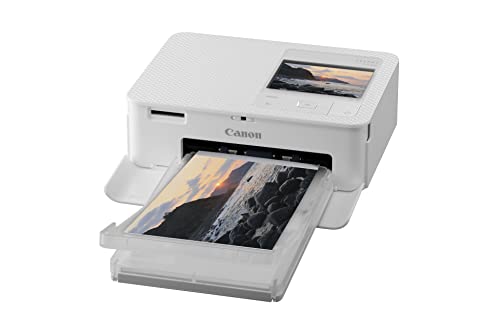 Canon SELPHY CP1500 Mini Fotodrucker mobil tragbar unterwegs (bis Postkartengröße 10x15cm, WLAN, kabellos, Thermosublimation, App, farbstabil 100 Jahre) weiß [ohne Farbband/Papier, ohne Akku]