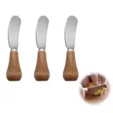 SKDFHOD Stehendes Buttermesser Kleiner Butterschaber mit Holzgriff Kleines Käsemesser Buttermesser Klein Buttermesser Edelstahl Käsebesteck für Käse Butter Marmelade Tägliches Frühstück Spreader