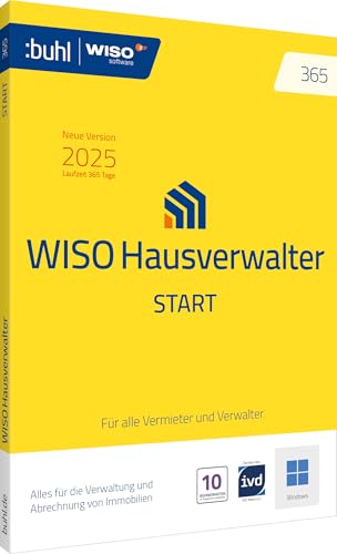 WISO Hausverwalter 365 Start - Modernes Mieter-Management für bis zu 10 Wohnungen (aktuelle Version 2025): Alles für die Verwaltung und Abrechnung von Immobilien (WISO Immobilien Software)