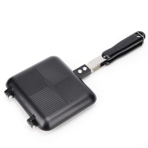 Pfanne Doppelseitig, Toastpfanne Mit Hitzebeständigem Griff, Doppelseitige Bratpfanne, Sandwich-Toaster Antihaftbeschichtete Tortillas Bratpfanne Camping Toaster Sandwich Maker