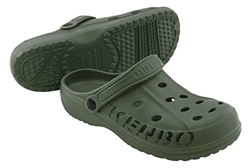 KENBO Clogs Damen Herren Gartenschuhe Badeschuhe Pantoletten Hausschuh Freizeit Praxis Gr.36-49 (Army, EU Schuhgrößensystem, Erwachsene, Numerisch, M, 43)