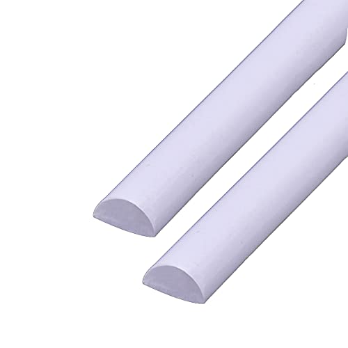 LOKIH Halbrunde ABS-Kunststoffstange,Hat Eine Gute Zähigkeit Und Festigkeit,8mmx500mm(2pcs)