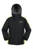 Mountain Warehouse Raptor warme Winterjacke für Kinder - wasserdichter Parka für Jungen und Mädchen, für extreme Kälte und Schnee, Ski-Jacke mit Taschen Tiefschwarz Kinder 152 DE (11-12 Jahre)