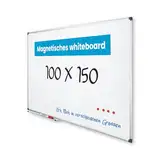 Vivol Eco Magnetic Whiteboard 100x150 | Aluminium Rahmen | Magnettafel Whiteboardwand Magnetwand | Stiftablage | 8 Größen | Magnetisch und Beschreibbar