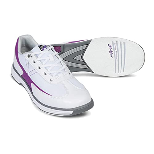 Bowling-Schuhe – [Flex] – KR Strikeforce Bowling – Gleitsohle beidseitig – Bequemer Frauenschuh – Damenschuhe [Weiß/Traube] - Größe: 37