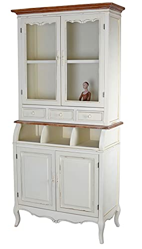 Vintage Buffet Shabby Chic Vitrinenschrank 90x190 cm Lanhaus HMB011 Palazzo Exklusiv
