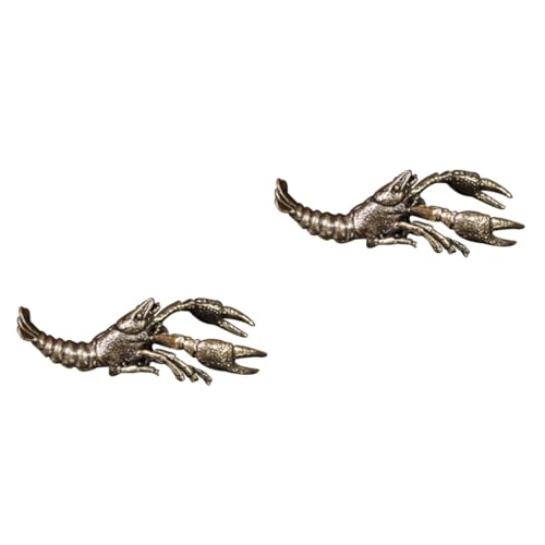 Mobestech 2 Stück Retro Kupfer Hummer Skulptur Einzigartige Tischdeko für Wohnzimmer Büro Handgefertigt Geschenkidee für Feng Shui Hochwertige Kupferarbeit