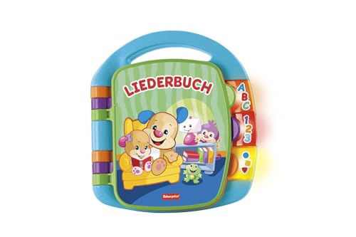 Fisher-Price Lernspaß, Liederbuch, Baby Musik Buch, Musikspielzeug für Babys, Elektronisches Kinderbuch, ab 6 Monate, Deutsche Version, CDH40