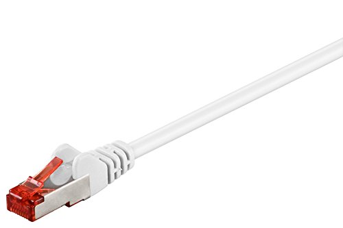 Goobay 92761 CAT 6 Kabel Lan Netzwerkkabel für Gigabit Ethernet S-FTP doppelt geschirmtes Patchkabel mit RJ45 Stecker, 5m, Weiß