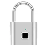 Fingerprint PadLock, Vorhängeschloss für Fitnessstudio, Wetterfest, Mehrzweck, Schlüsselloses Schloss, Wasserdichtes Vorhängeschloss für Fitnessstudio, Gepäck, Lager, Schließfach (Typ C Aufladung)