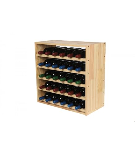 PROREGAL Modulares Weinregal VINCELLAR MOD | HxBxT 60x60x30cm | Standard Modul für 30 Flaschen | Massives Kiefernholz | Natur | Weinhalter Weinständer Flaschenständer Flaschenregal Holzregal