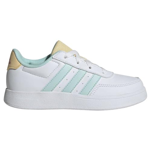 adidas Breaknet Lifestyle Court Lace Shoes Sneaker, Cloud White Semi Flash Aqua Orange Tint, 33 EU