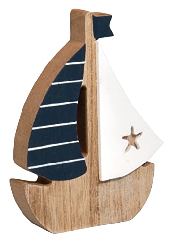 Rayher Segelboot aus Holz, 9 x 1,8 x 12 cm, perfekt für maritime Dekorationen, Miniatur-Schiff, Deko- Boot, 46639999, Bunt