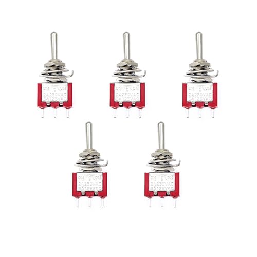 JZK 5x ON OFF ON Mini Momentary Kippschalter mts-123, 3-poliger SPDT On-Off-On, AC 2A 250V, 5A 125V, Verriegelungskippschalter, Auto-Boot-Schalter