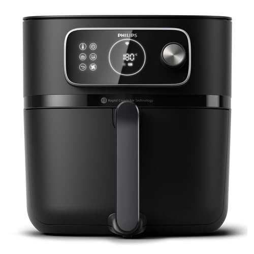 Philips Airfryer Combi 7000 Serie XXL - 8,3 l (2 kg), 22-in-1-Heißluftfritteuse, WiFi-Verbindung, 99% weniger Fettzugabe mit Rapid CombiAir, HomeID App, Schwarz (HD9876/90)