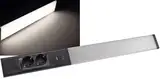 ChiliTec LED Unterbauleuchte 60cm 2 Steckdosen Arusha Küche Unterschrank Lichtleiste Licht Neutralweiß USB-A USB-C PD Beleuchtung für Büro Werkstatt Schwarz