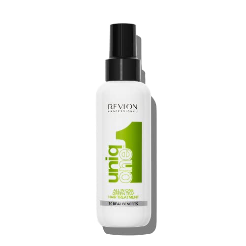 REVLON PROFESSIONAL UniqOne Hair Treatment Green Tea, 150 ml, Leave in Haarkur für bessere Kämmbarkeit & Glanz, Haarpflege ohne Ausspülen, Anti Frizz Spray mit Hitzeschutz, vegan