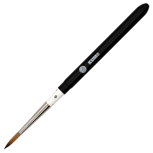 KUM 5146319 - Reisepinsel Aquarell Frau Hölle, Größe 6, 1 Aquarellpinsel für Unterwegs, Schwarz