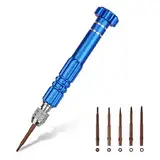 5 in 1 Mini Schraubendreher Set Blau Schraubenzieher Kleine Feinschraubendreher Multifunktionaler Präzisions Brillen Reparatur Schraubendreher Werkzeug Kit für Elektronik Uhr Brillen Laptops Schmuck