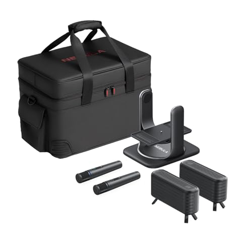 NEBULA X1 Zubehör-Set, All-in-One Entertainment Set mit Gimbal-Ständer, Satelliten-Lautsprecher, Mikro, Tragetasche, Für Heimkino im Wohzimmer/Schlafzimmer/Gaming/Karaoke, Kompatibel mit NEBULA X1