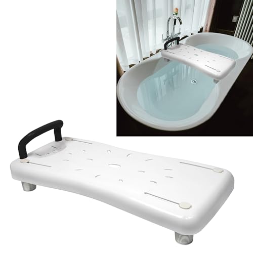 TANYEAR Badewannenbrett, Sitzbrett Badewannensitz Wannensitz Senioren Wannenbrett, Belastbarkeit bis zu 150 kg, für Badewanne, mit Schwarz Griff, 70 cm × 31cm