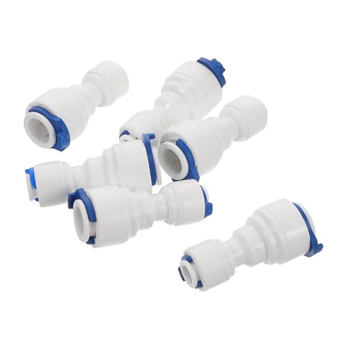 BESTYASH 6 Stück Wasserschlauchverschraubungen 1/4 Zoll Bis 3/8 Zoll, Gerade Schnellverbinder, Wiederverwendbare Kunststoff-steckadapter Für Wassersystem-reinigungsfilter-zubehör