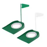 2 Stück Golf-Übungs-Putter-Pad, Kunststoff Golf Indoor Outdoor Putting Cup Übungshilfen Verstellbarem Hole und Flagge， Golf Putting-Matte zum Üben Golf-Übungs-Putter-Pad